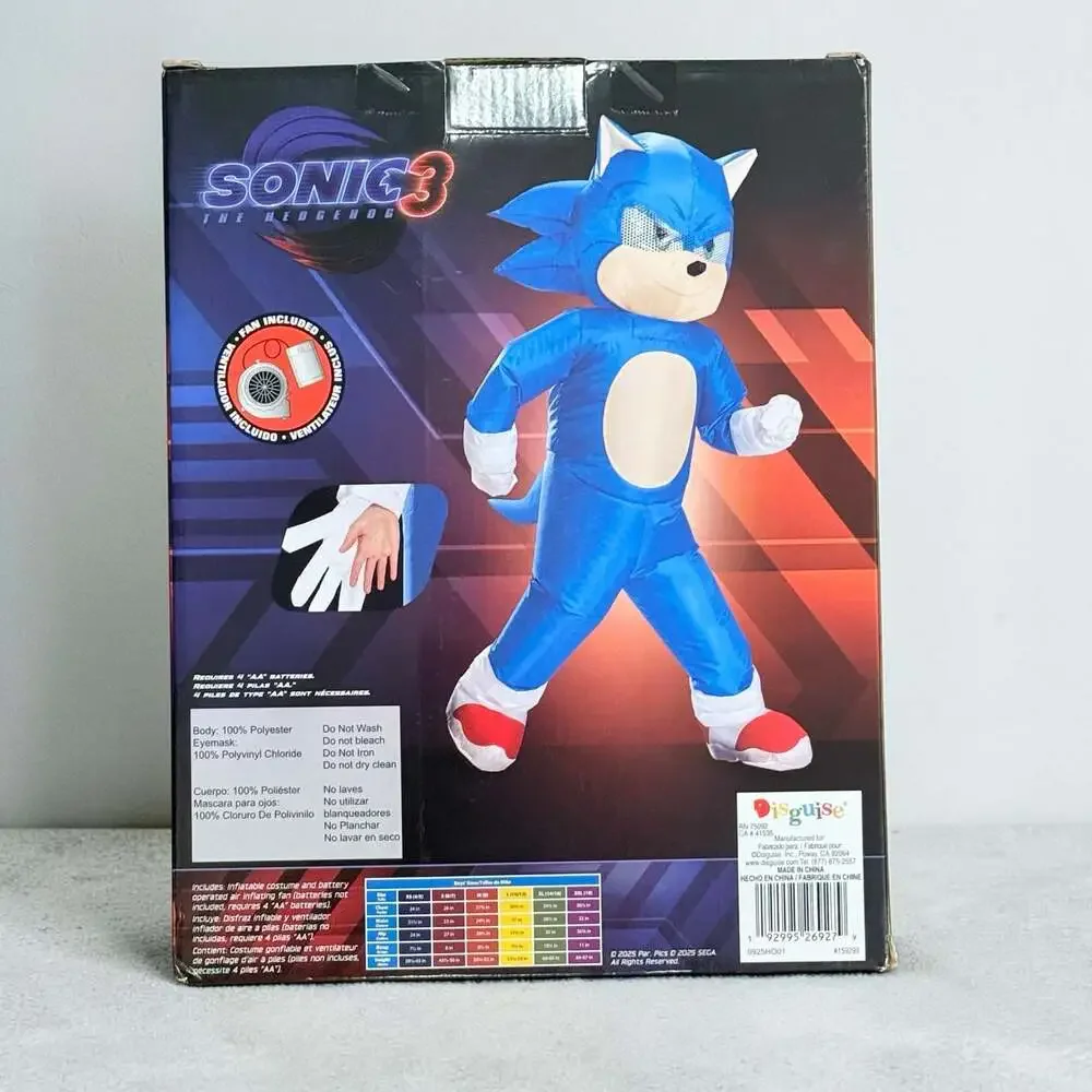 Disguise Sonic 3 The Hedgehog Kids Inflatable Costume One Size Fits Most